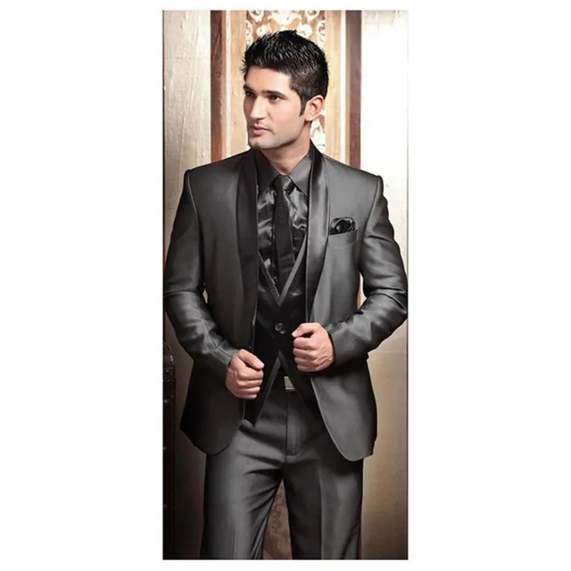 Picture style color На заказ синий Терно жених смокинг Женихи мужской костюм homme мужские свадебные костюмы приталенный мужской костюм(пиджак+ брюки+ жилет+ галстук - Цвет: Picture style color