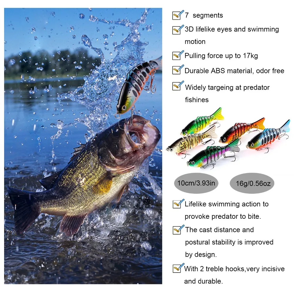 Sougayilang 1 шт. Swimbait приманка для рыбалки многосоставная искусственная Реалистичная