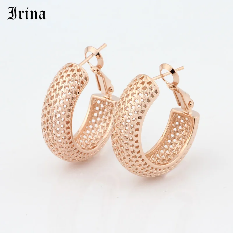 

Irina New Design Fashion Charm Hoop Earrings Geometric Round Shiny big earring jewelry women