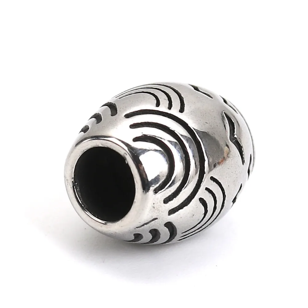 Doreen Box 304 Stainless Steel Spacer Beads Drum Silver Color Wave 13mm( 4/8&quot) x 11mm( 3/8&quot) Hole: Approx 5.1mm 1 Piece | Украшения