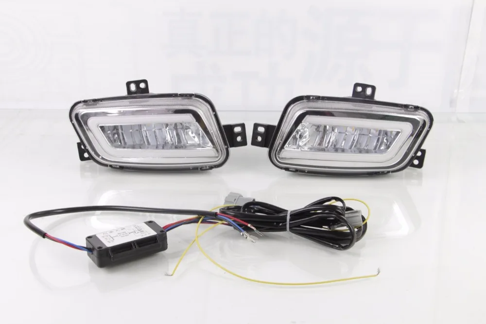 Osmrk led drl дневные ходовые огни для Ford Everest 2016-2019 с желтым поворотным сигналом и