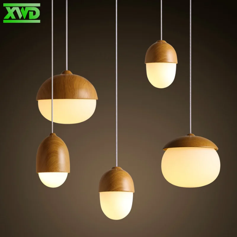 Винтажная железная Подвесная лампа из зернистого стекла под дерево подвесной