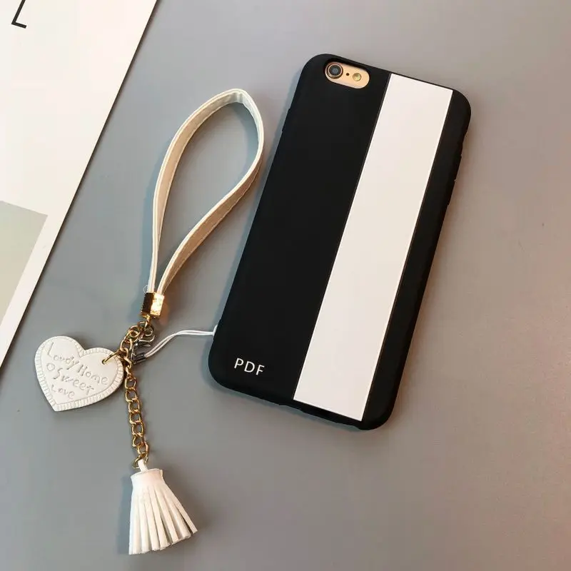 Tassel Wrist Strap Lanyard 6s Soft Cover AppleX Mobile Phone Shell IPhone8plus Personality 7 Stripes | Мобильные телефоны и