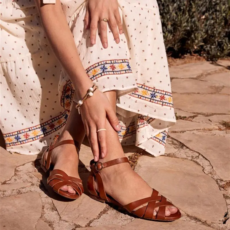 2019 босоножки женская летняя обувь повседневная Винтажная с открытым носком в