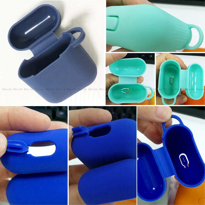 Силиконовый защитный чехол 9 цветов для Airpods противоударный из ТПУ беспроводных