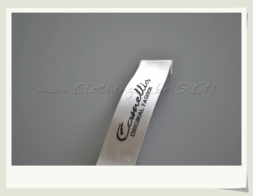 

custom woven labels for clothing, as custom design, brand logo, end folded, wholesale garment label