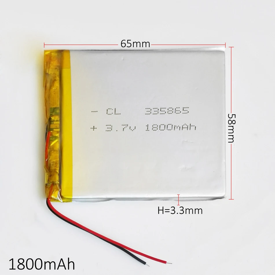 3 7 V 1800mAh 335865 литий полимерная Li Po аккумуляторная батарея DIY для PAD GPS PSP Vedio игра