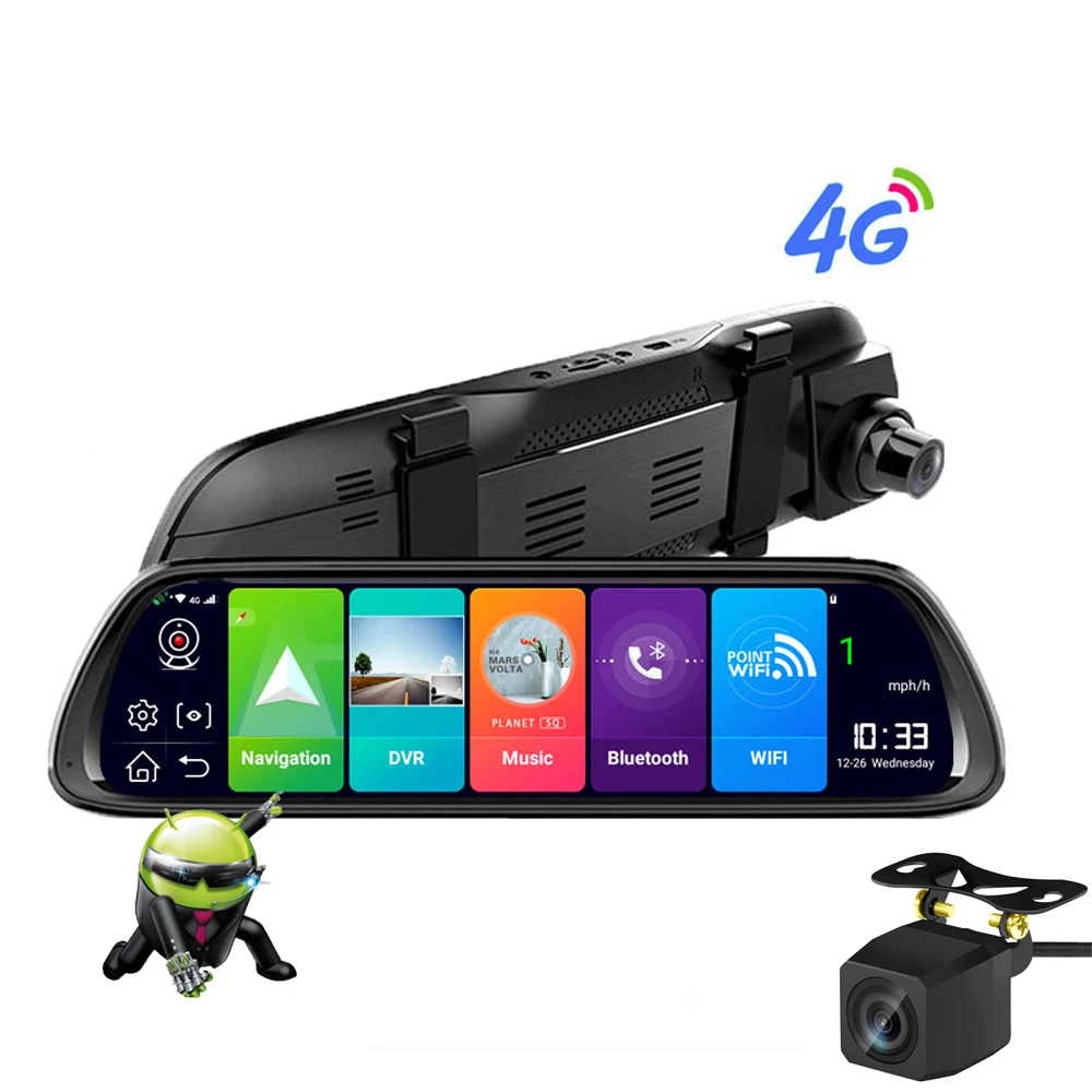 Sbaid Android зеркало заднего вида 4g Автомобильный видеорегистратор Gps навигатор видео рекордер поток медиа камера заднего вида FHD 1080 P зеркальный видеорегистратор