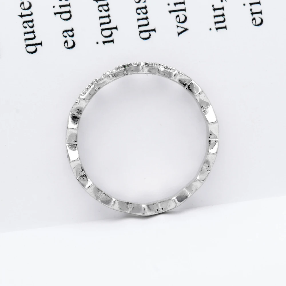 Простой и нежный волнистыми бортиками AAA циркон кольцо подходит подарки на день