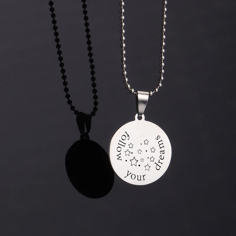 Inspires Follow Your Dreams Tag ювелирный кулон круглый кусок бирки ожерелье аксессуары лучший