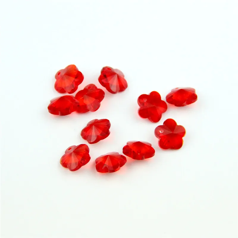 Гирлянды из красного стекла 2000 шт. 14 мм цветок сливы бусины в одном отверстии