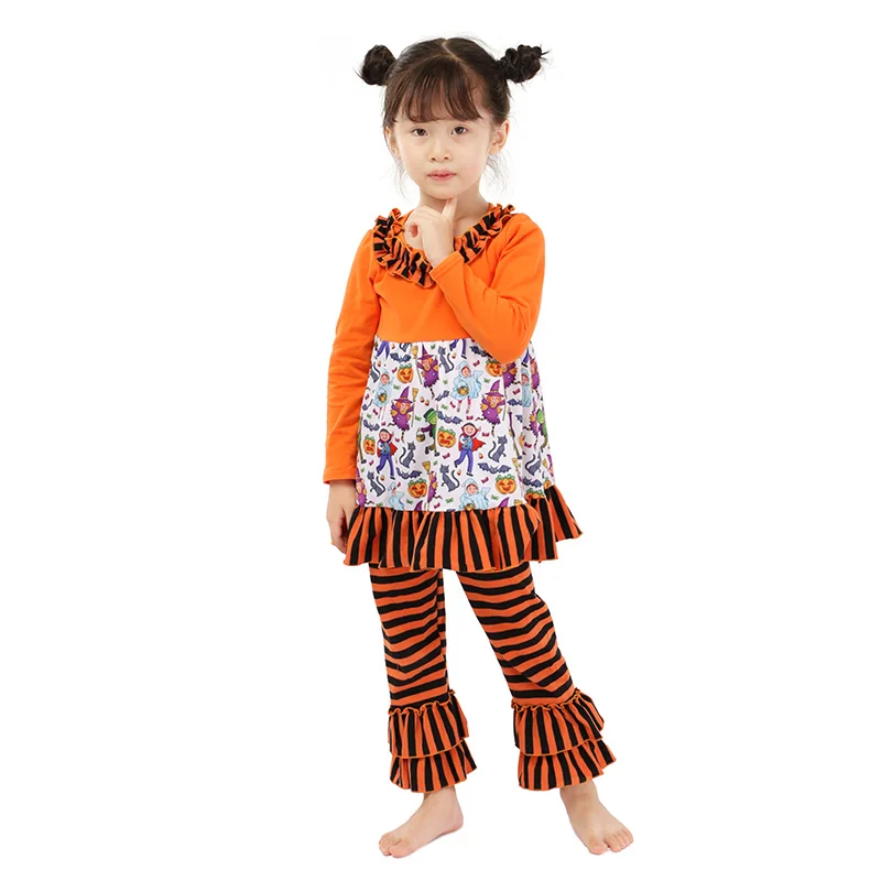 2018 New Halloween Designer Baby Clothes Wholesal Fall Outfit Toddler Kids Birthday Clothing Infant Girl Summer Pajamas Set | Мать и