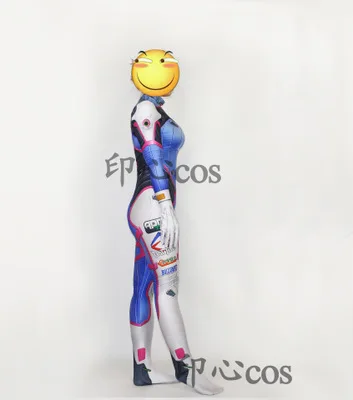 Новый классический костюм D.va с 3D принтом дешевый dva Косплей zentai catsuit Хэллоуин d.va