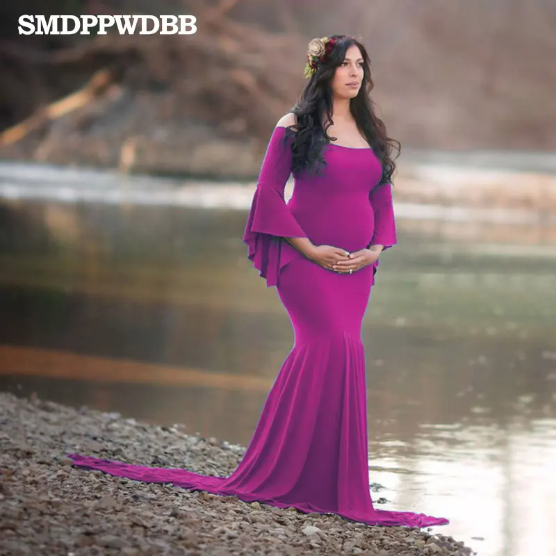 Rose SMDPPWDBB платья для беременных реквизит для фотосъемки плюс размер платье Элегантная необычная фотосессия для беременных длинное платье в стиле "Русалка" - Цвет: Rose