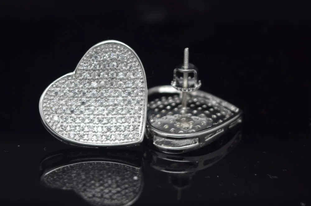 США Майами Желтое золото микро паве cz bling 925 пробы серебряные серьги в стиле хип