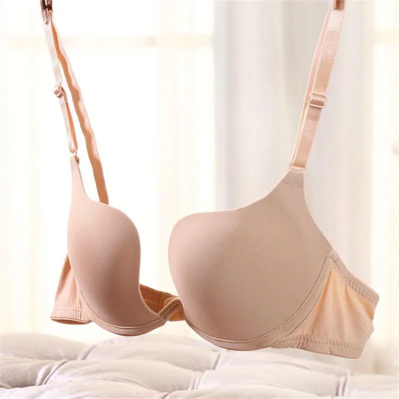 Женский бюстгальтер с чашками пуш ап и глубоким U образным вырезом|Бюстгальтеры| |