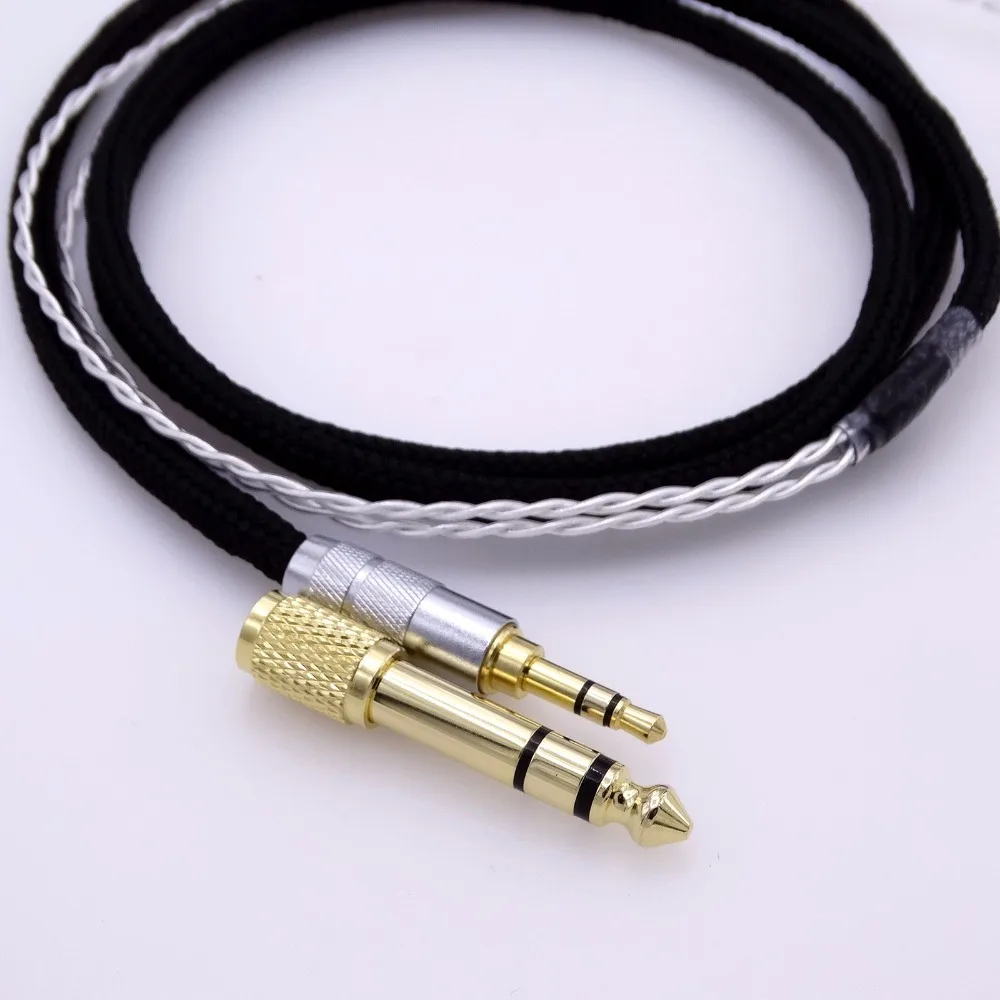 Черный 5N OCC посеребренный Hifi кабель для наушников для Hifiman He-5 He-6 He-400 He-500 He560