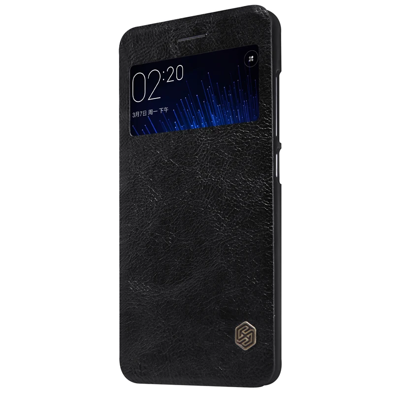 Для Xiaomi M5 Nillkin Black Цвет Qin Series кожаный чехол для защиты флип с Упаковка|case for xiaomi|leather