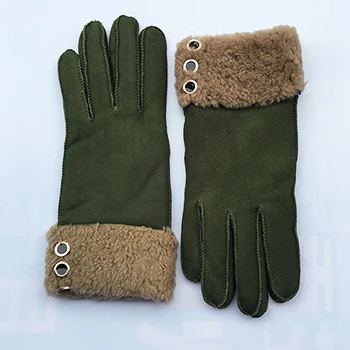 Green G29 Женские перчатки, зимние теплые, новые, шерсть, натуральная кожа, овчина, перчатки, твердые, настоящая овчина, мех, варежки, элегантные, теплые, женские перчатки, G29 - Цвет: Green G29