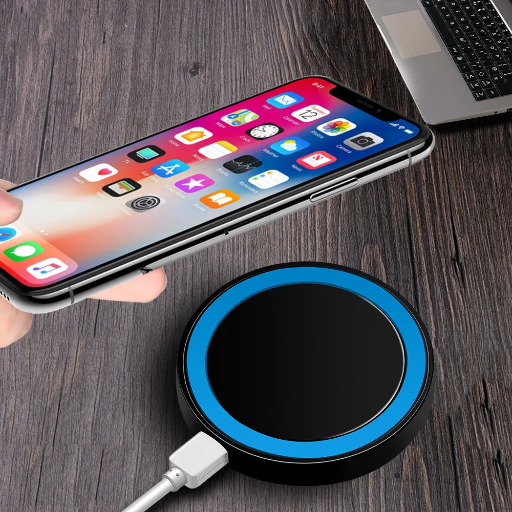 Мини Qi Беспроводное зарядное устройство USB зарядка Pad для iPhone X 8 Plus S6 S7 Edge S8 Note 5