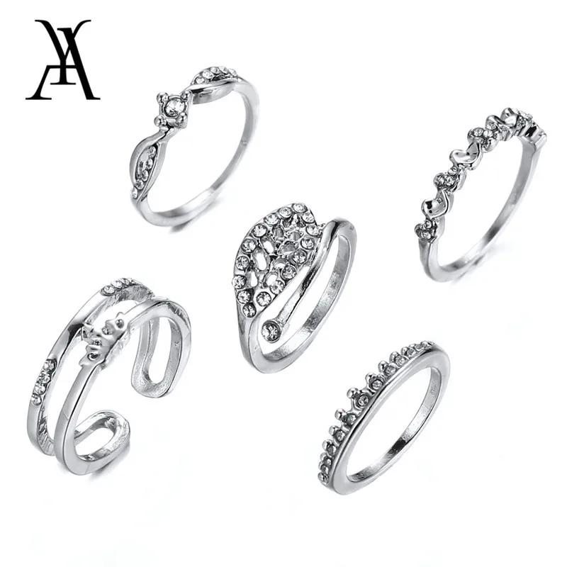 Богемный винтажный набор колец для женщин и девочек модные геометрические