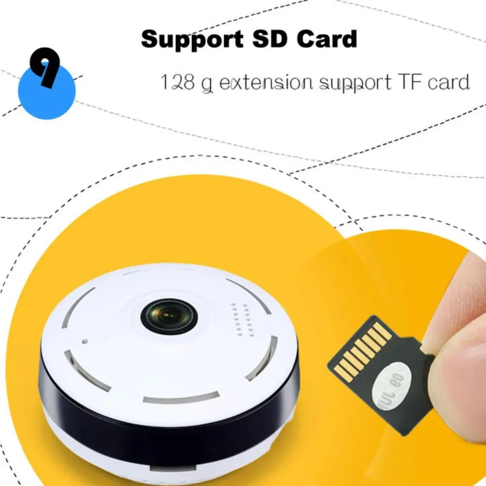 IP WiFi камера 360 градусов Рыбий глаз объектив панорамная умная Домашняя
