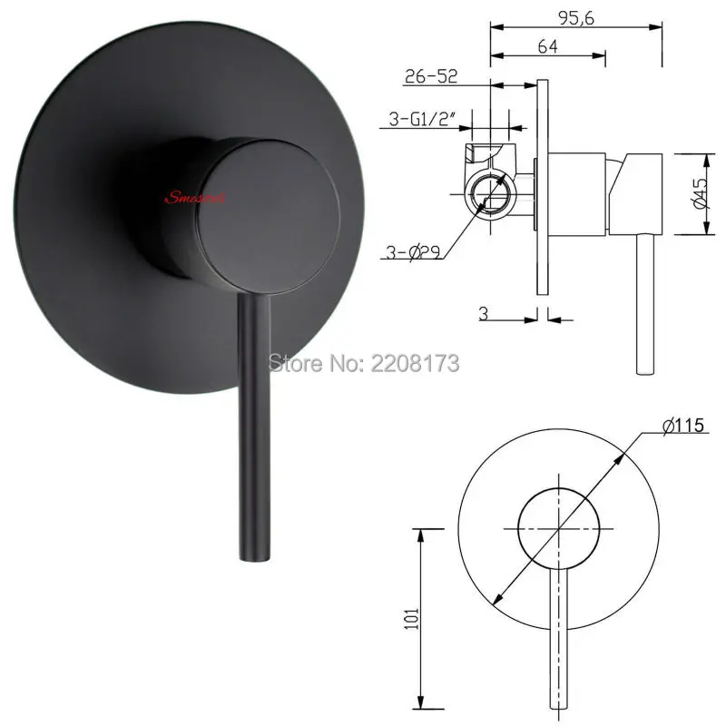 Smesiteli 5 лет гарантии твердая латунная матовая черная ванная комната ручная