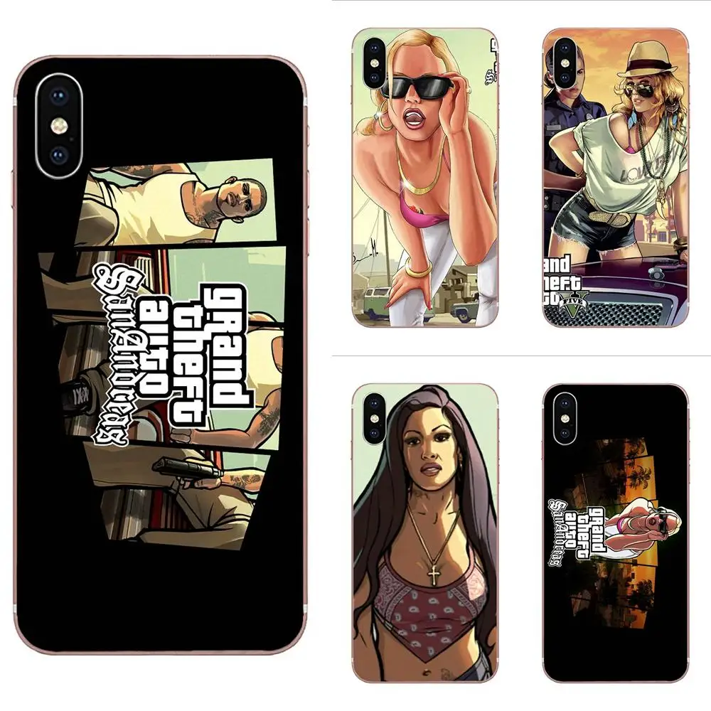 Для samsung Galaxy Note 5 8 9 S3 S4 S5 S6 S7 S8 S9 S10 mini Edge Plus Lite мягкий узор Gta San Andreas