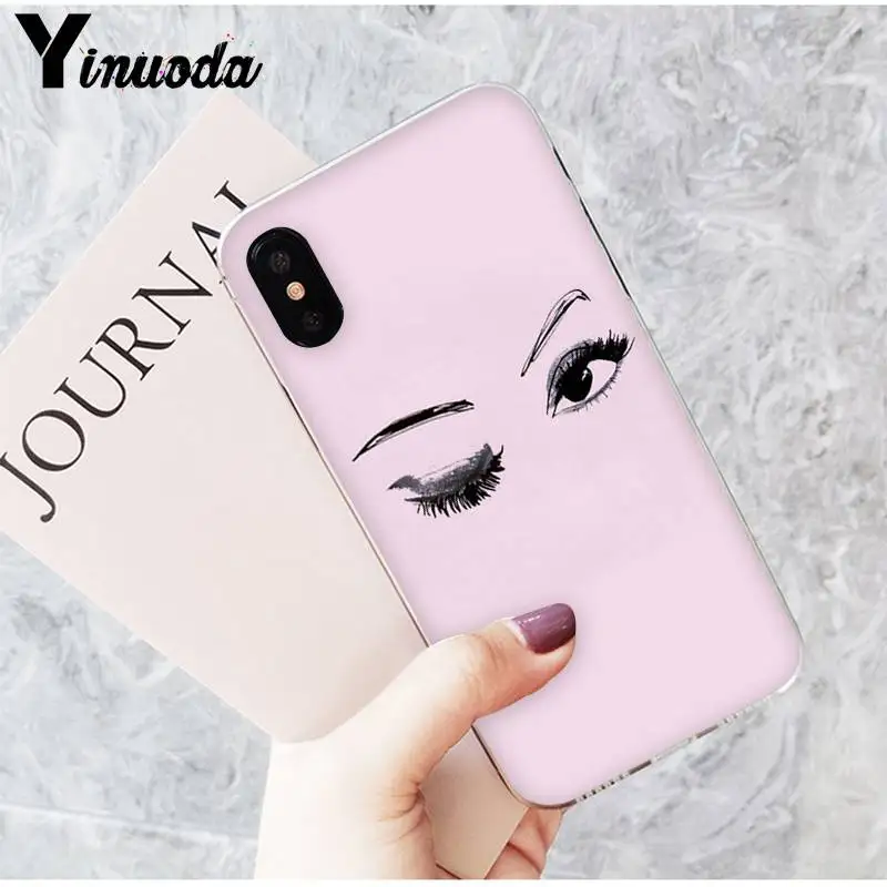 Косметические ресницы Yinuoda wink pretty girl чехол для телефона в эстетическом стиле iPhone8