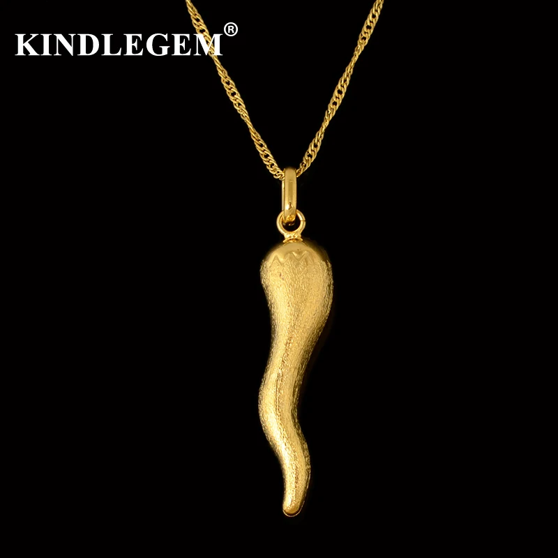 Ожерелье Kindlegem сверкающее из чистого золота с подвеской в виде перца 750 пробы