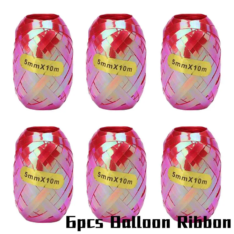 6pcs Balloon Ribbon JOY-ENLIFE 5 м аксессуары для шаров цепочка для шаров 110 отверстия шары на день рождения или свадьбу лента декорации аксессуары - Цвет: 6pcs Balloon Ribbon