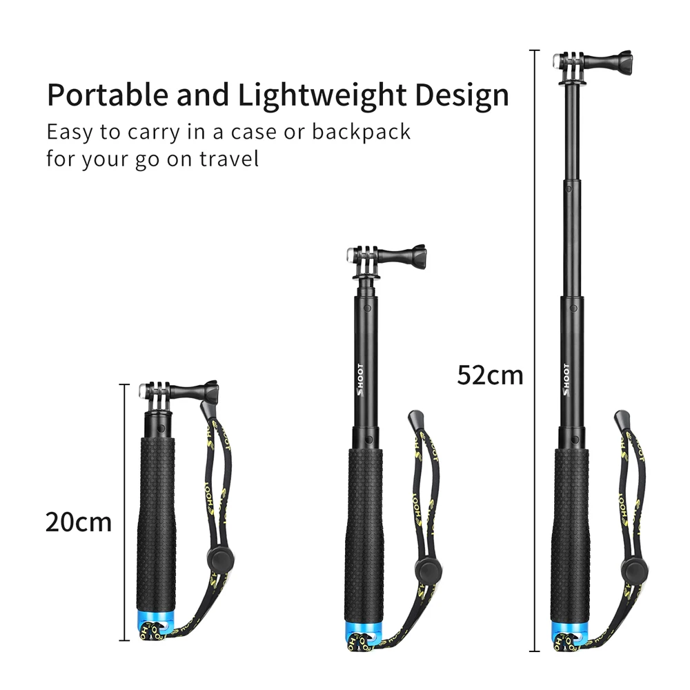 Портативная селфи-палка для съемки удлиняющая монопод GoPro Hero 8 7 6 5 Black Session Xiaomi Yi 4K