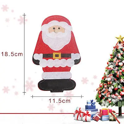 Санта Клаус рождественские столовые приборы держатель сумки вилка кармашки для