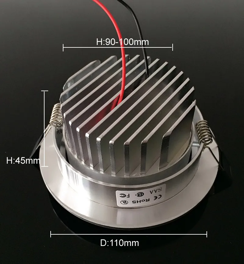 COB Led светильник 10 Вт 12 с регулируемой яркостью потолочный встраиваемый
