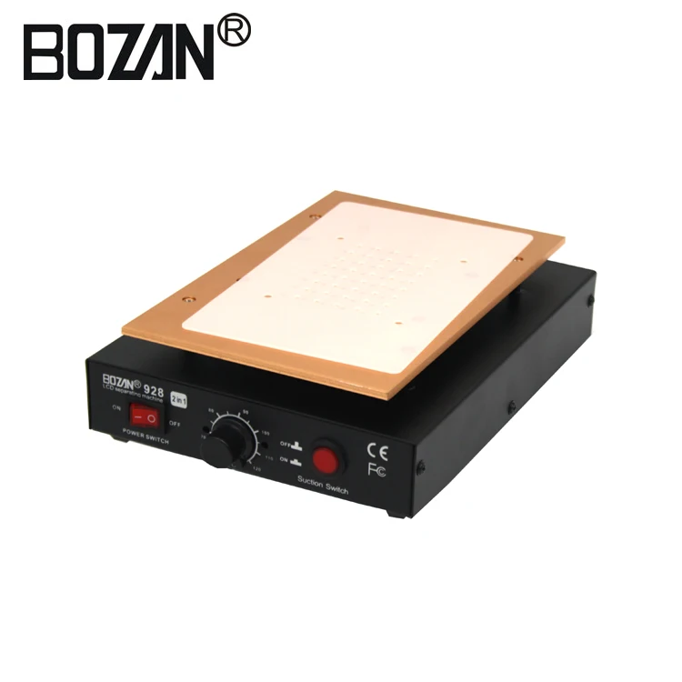 BOZAN 928 мобильный телефон встроенный насос вакуумный металлический корпус стеклянная машина-сепаратор с ЖК-экраном+ светодиодный дисплей для макс 7 дюймов lcd