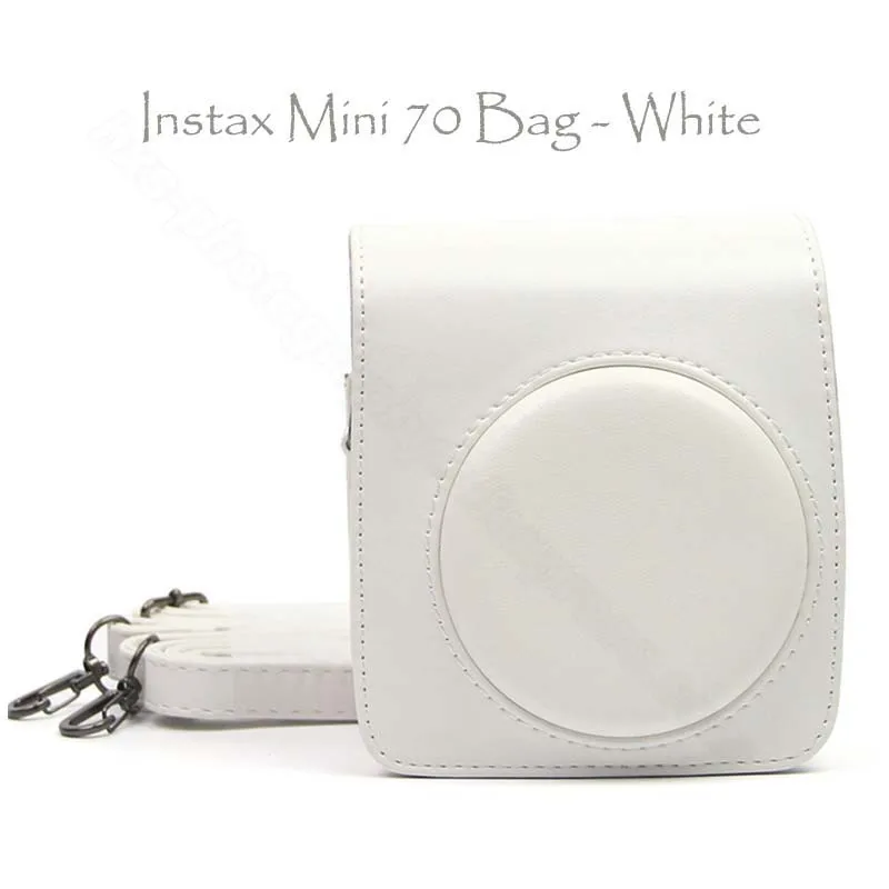 Bag - White Качественный чехол для камеры из искусственной кожи/сумка/чехол и фотоальбом Instax Mini для Fuji Fujifilm Instax Mini 70 - Цвет: Bag - White