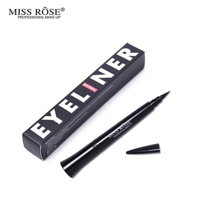 Подводка для глаз Miss Rose Ultra Black карандаш + штамп Duo жидкий гель подводки