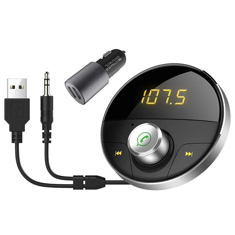 HY62-Grey KORSEED Bluetooth FM модулятор Автомобильный mp3 плеер Громкая связь аудио USB SD TF карта fm-передатчик CarKit Авто Громкая связь USB адаптер - Название цвета: HY62-Grey