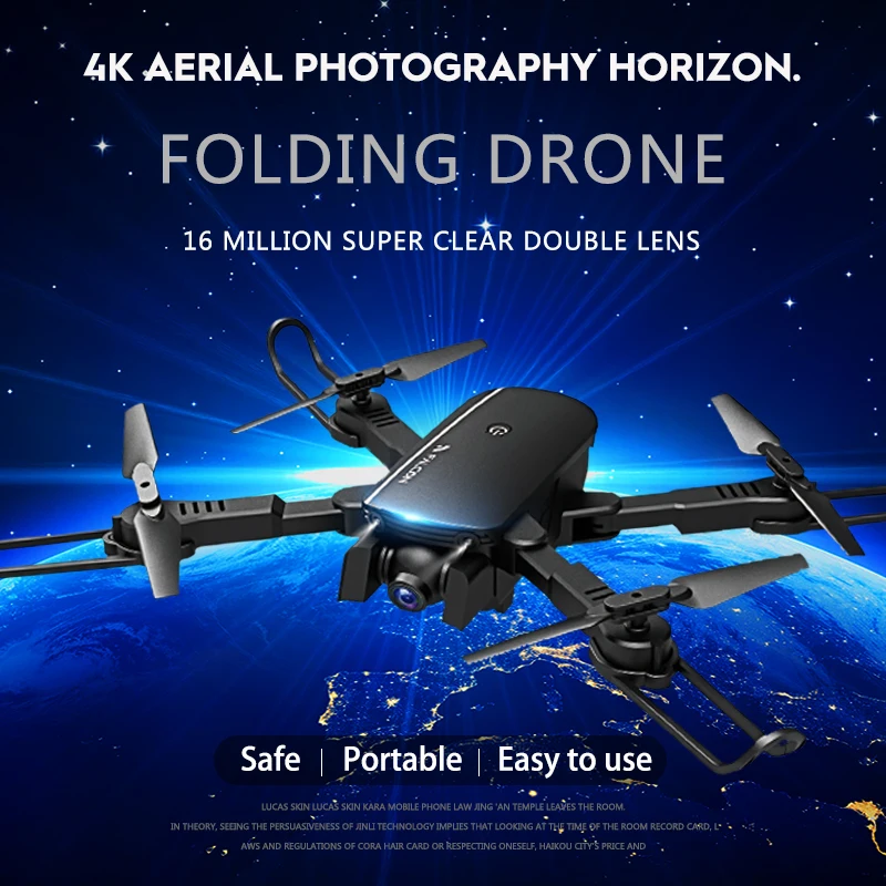 Радиоуправляемый Дрон M66 Wi Fi FPV 4K камера Квадрокоптер 1080P двойная оптический поток