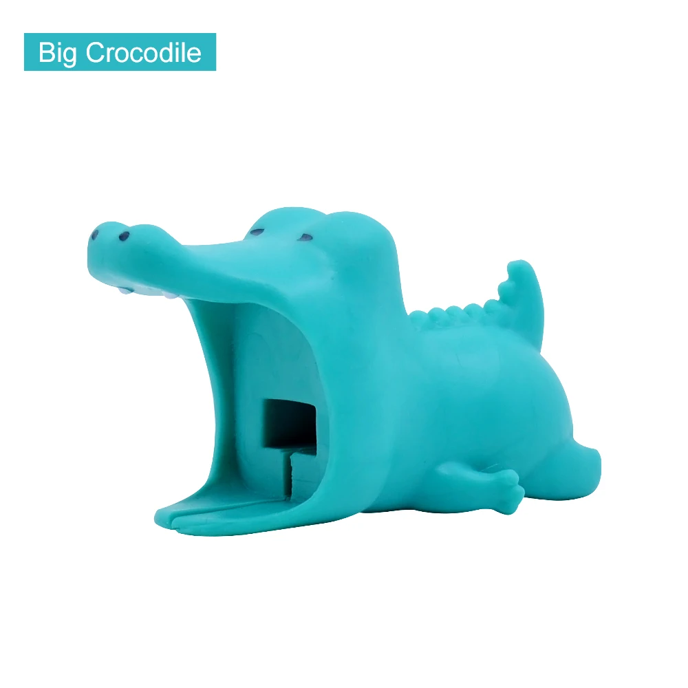 Big Crocodile CHIPAL большой укус животных кабель протектор для iPhone USB органайзер для кабеля данных зарядное устройство моталки Chompers Акула панда мультфильм укусы - Цвет: Big Crocodile