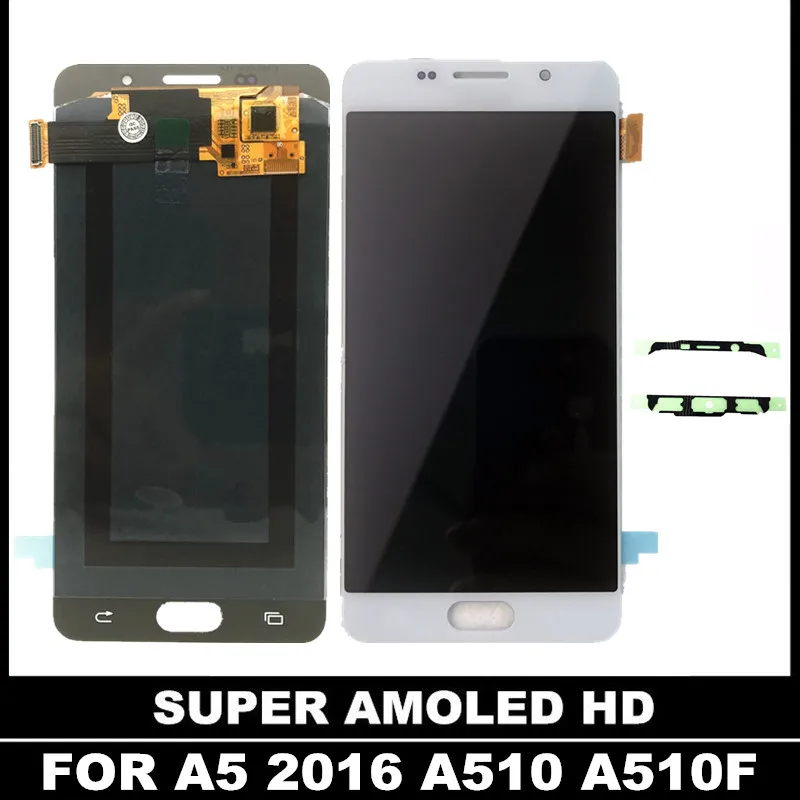 100% протестированный AMOLED LCDs для Samsung Galaxy A5 2016 A510 A510F A510M A510FD ЖК дисплей сенсорный