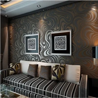 q qihang 3d abstract curve luxury flocking striped wallpaper blackbrown 0 7m8 4m5 88m2