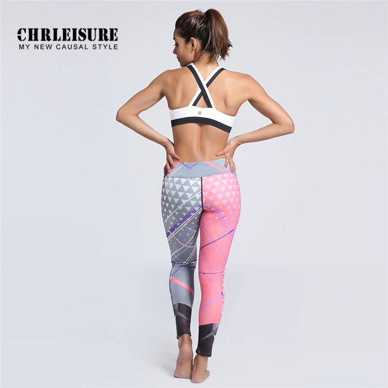 Женские спортивные Леггинсы CHRLEISURE с рисунком и надписью штаны для йоги женская