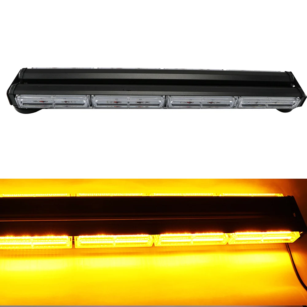 

144W 61CM COB Strobe Warning Light Bar Double Side Emergency Vehicles Flashing Lamp 12V Red Blue Yellow White Green