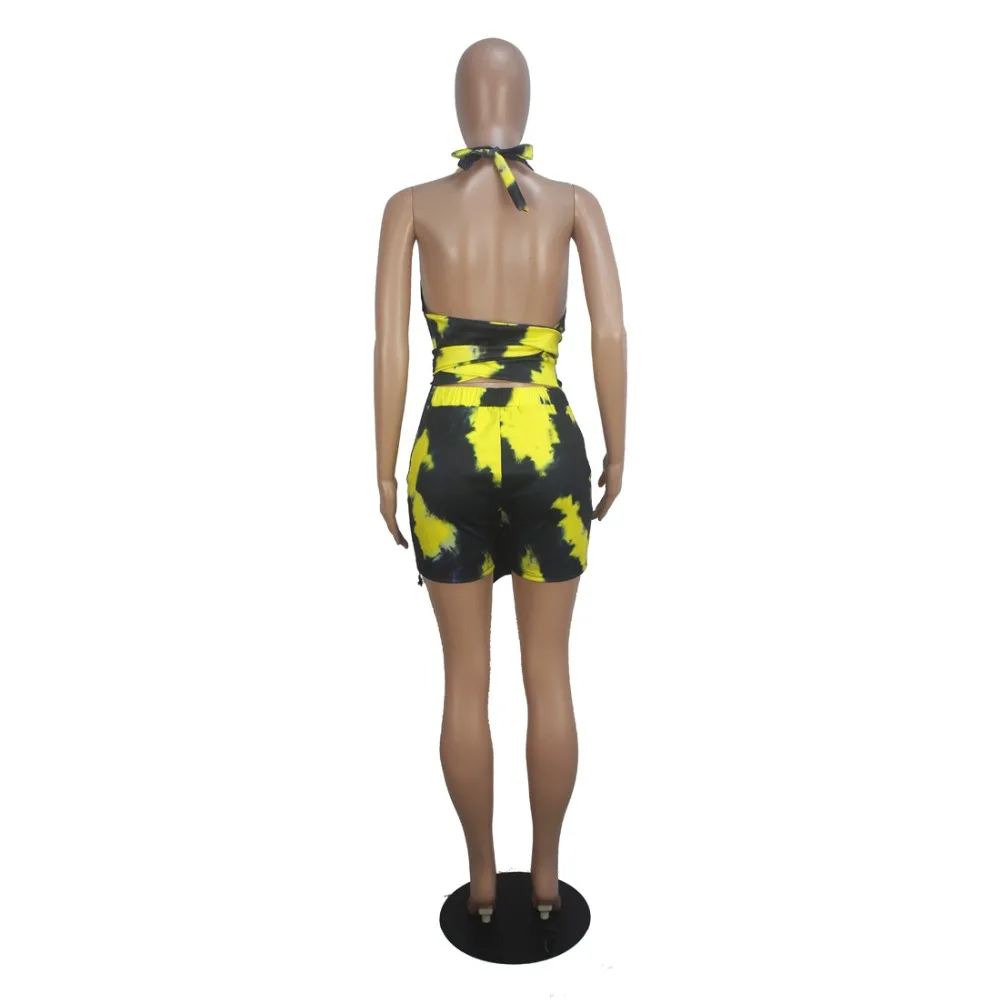 

2019 Summer Print Sleeveless Strap Off Shoulder Haler Backless Jumpsuits Casual Women Rompers Female Playsuits