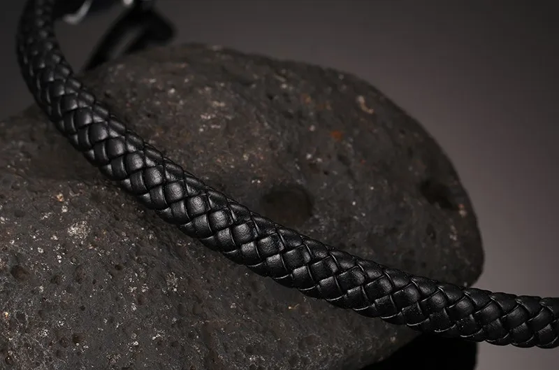 Vnox Плетеный PU Кожаные браслеты для Для мужчин браслет и моды ювелирные изделия