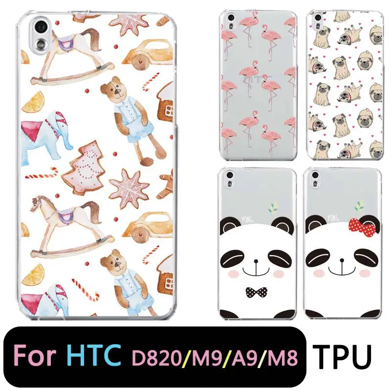 Qmswei ТПУ прозрачный чехол для телефона htc M8 защитный Фламинго панда листьев и