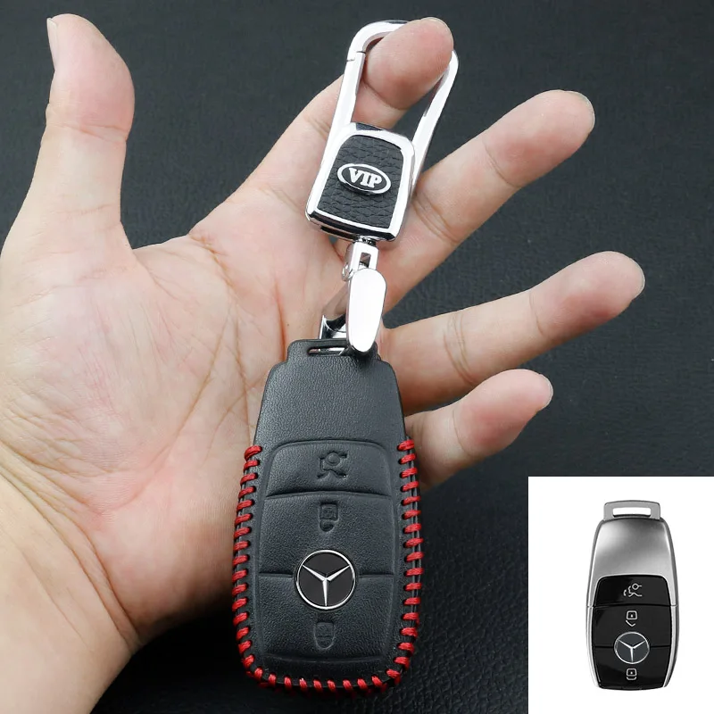 Чехол для ключей SNCN из натуральной кожи брелоков-Benz W169 W245 W246 W203 W204 W205 W206 W211 W212 W213 W215