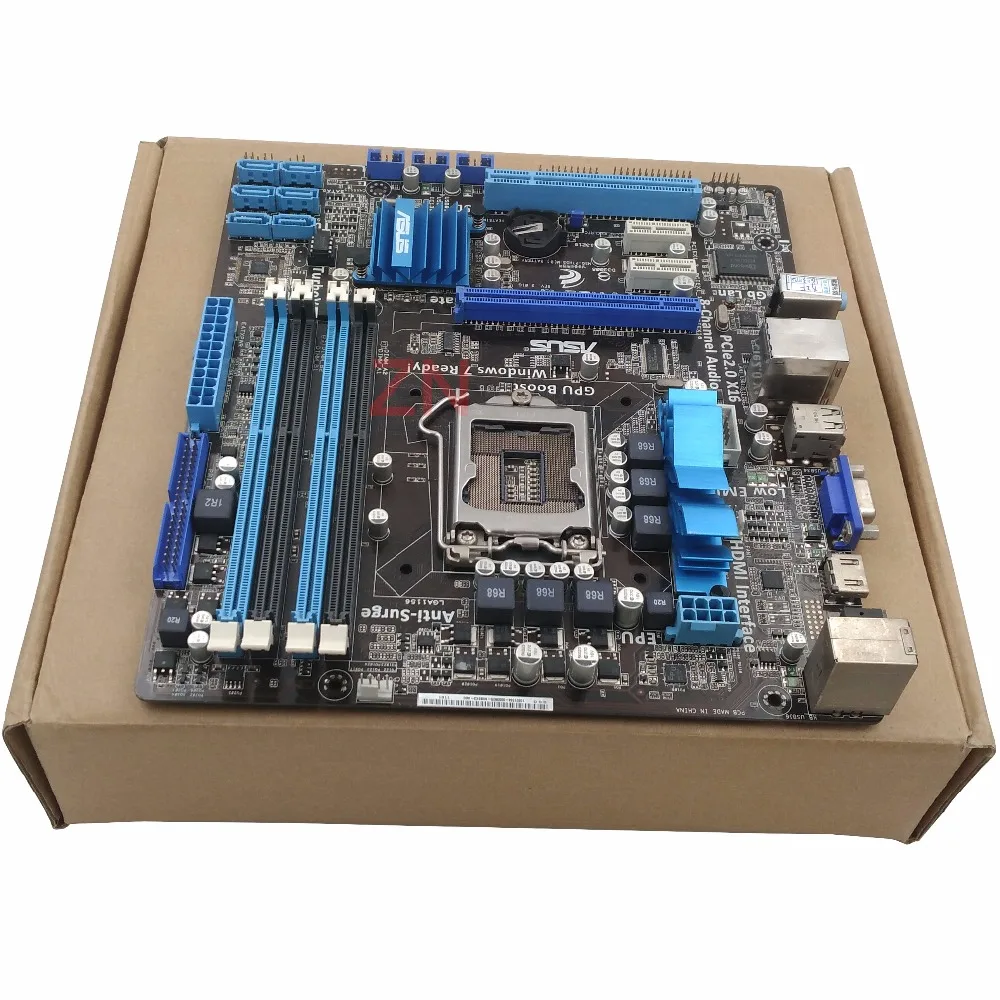 original Used Desktop motherboard For ASUS P7H55-M H55 Support LGA1156 I7 I5 I3 Maximum 4*DDR3 16GB 6*SATA II u ATX Main Board | Компьютеры