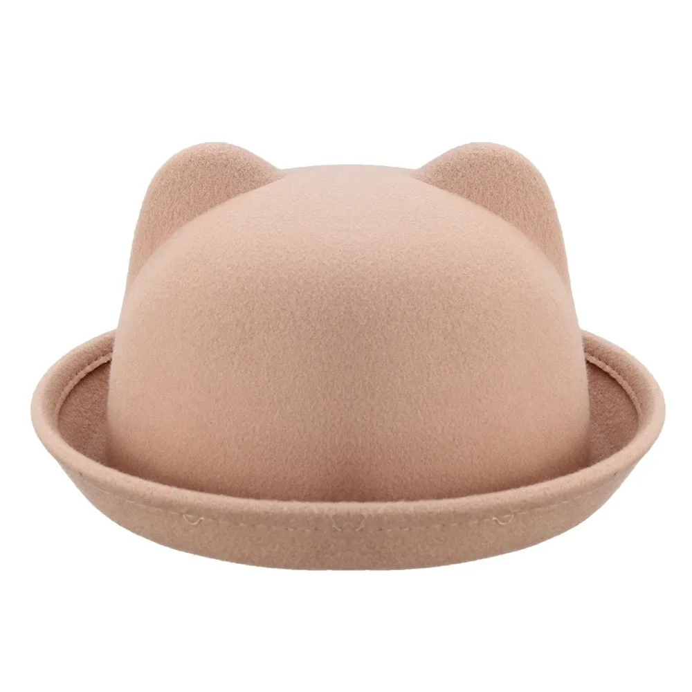 Модная шерстяная фетровая женская шляпа от солнца винтажная дамская Боулер